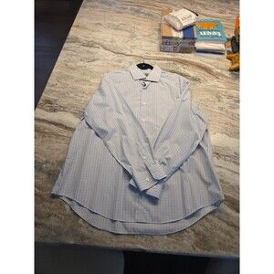 #148 Johnston & Murphy Mens XL Plaid Long Sleeve Button Down Shirt Casual Dress